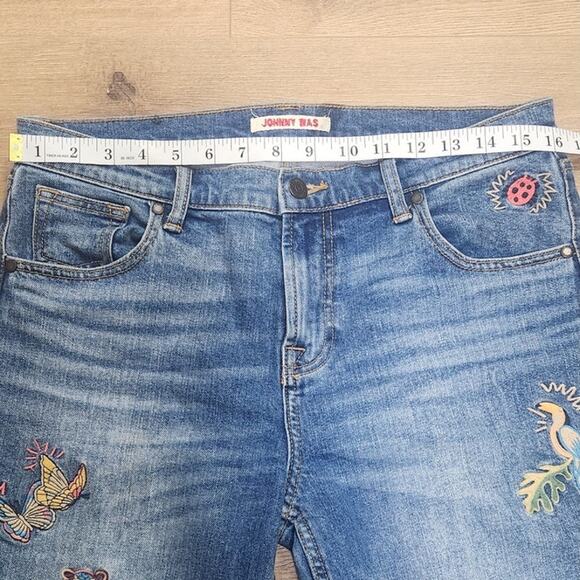 Johnny Was Zoe Cropped Boyfriend Jean Embroidered Size 28 - Picture 11 of 15